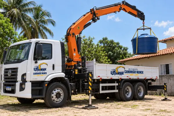 Caminhão munck em serviço de obras, prédios e residências em São Luís